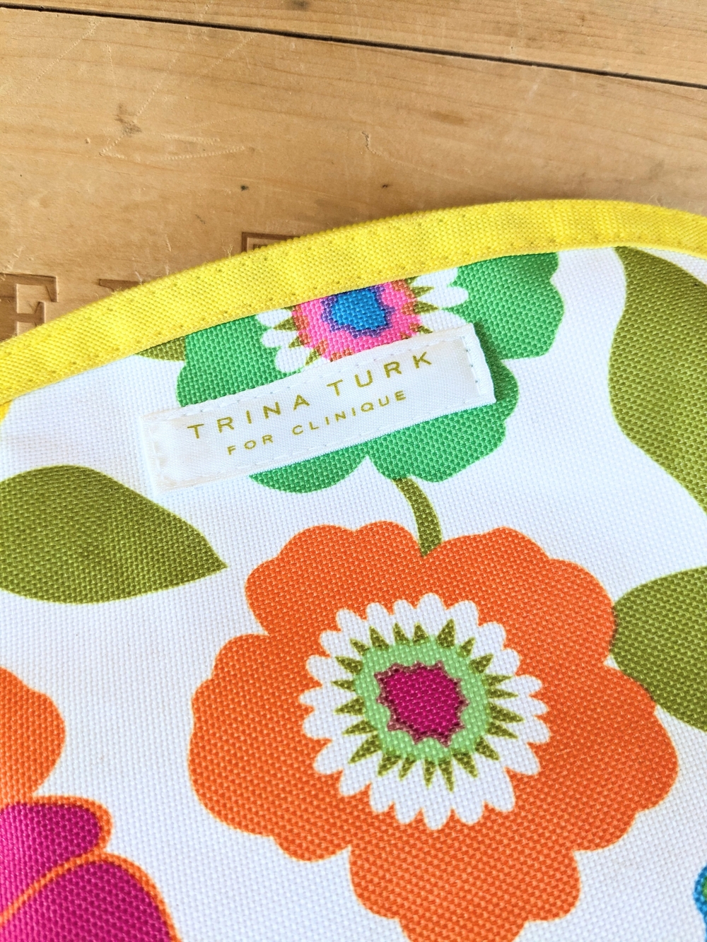 Trina Turk Floral Cosmetic Pouch - Orange, Green, Yellow, Pink - Picture 2 of 6